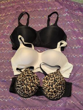 Everyday Support Seamless Bra Pack — Black, White & Leopard